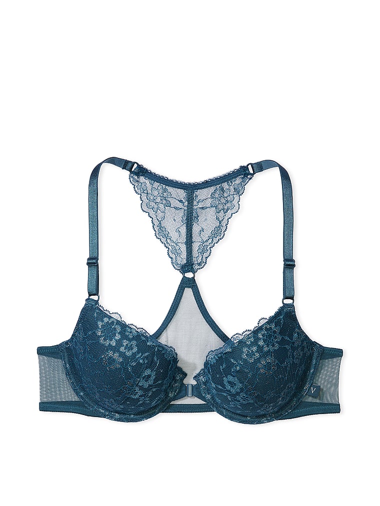 Victoria's Secret, Victoria's Secret Sexy Tee Lightly Lined Demi Bra, Midnight Sea, offModelFront, 4 of 5
