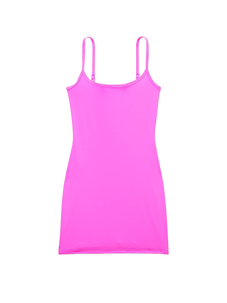 Pink Heart Jacquard Seamless Slip Dress