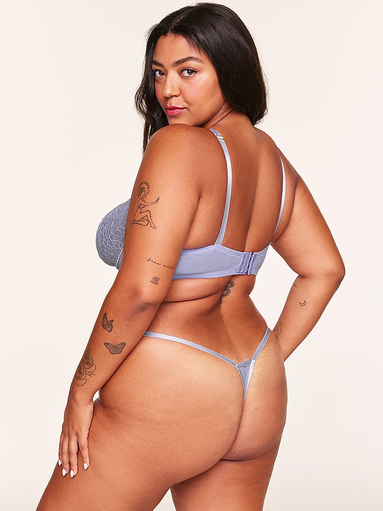 Victoria's Secret, Adore Me Talulah Balconette Bra, Languid Lavender, onModelBack, 2 of 6