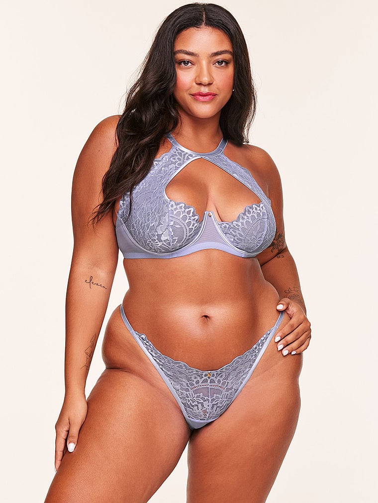 Victoria's Secret, Adore Me Talulah Balconette Bra, Languid Lavender, onModelFront, 1 of 6