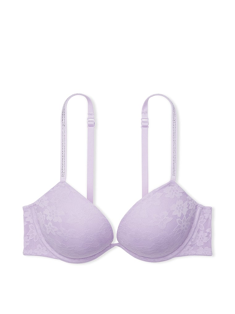 victoria’s Secret pink pushup bra size 38B Shine Straps VS Blue Breeze Bling