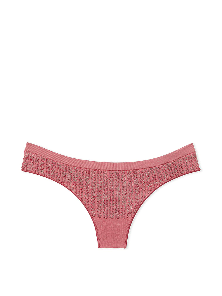 Women's Pure Seamless Thong Underwear (S, Pink Sky)