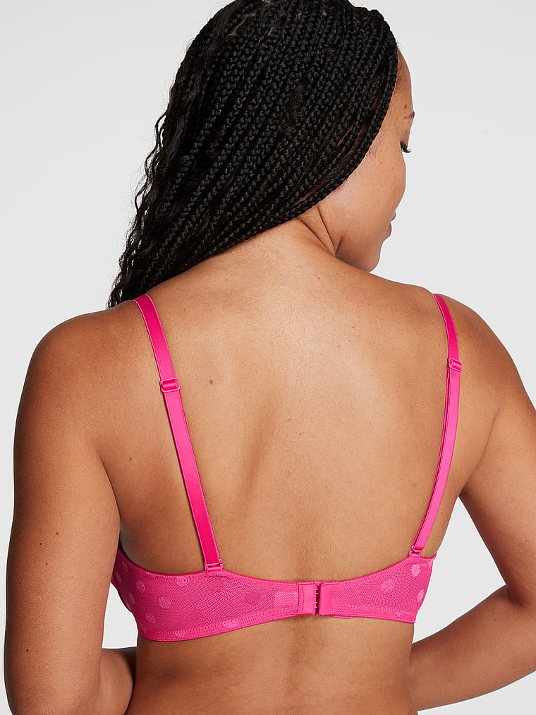 PINK Wear Everywhere Wear Everywhere Lightly Lined T-Shirt Bra, Enchanted Pink, onModelBack, 2 of 5 Eden is 5'8" and wears 34DD (E) or Large
