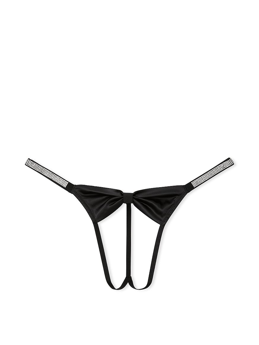 Buy Shine Bow Satin Crotchless V-String Panty - Order Panties online  5000008331 - Victoria's Secret US