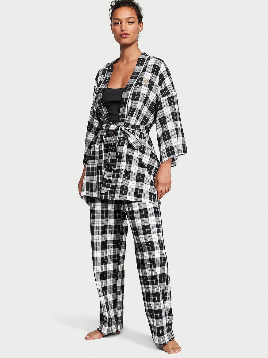 Victoria's Secret Black Flannel Pajama Set - 2 Piece Women's Lounge  Sleepwear (XS) at  Women's Clothing store
