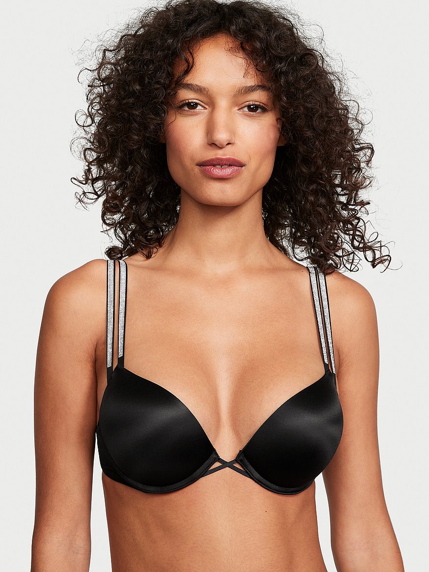 Buy Victoria's Secret Black Fishnet Lace Plunge Add 2 Cups Bombshell Bra  from Next Luxembourg