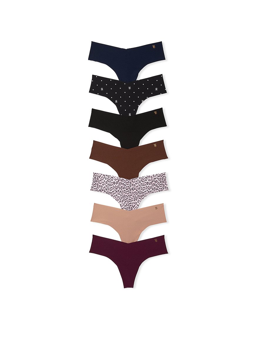 Buy 7-Pack No-Show Thong Panties - Order PACKAGED-PANTY online