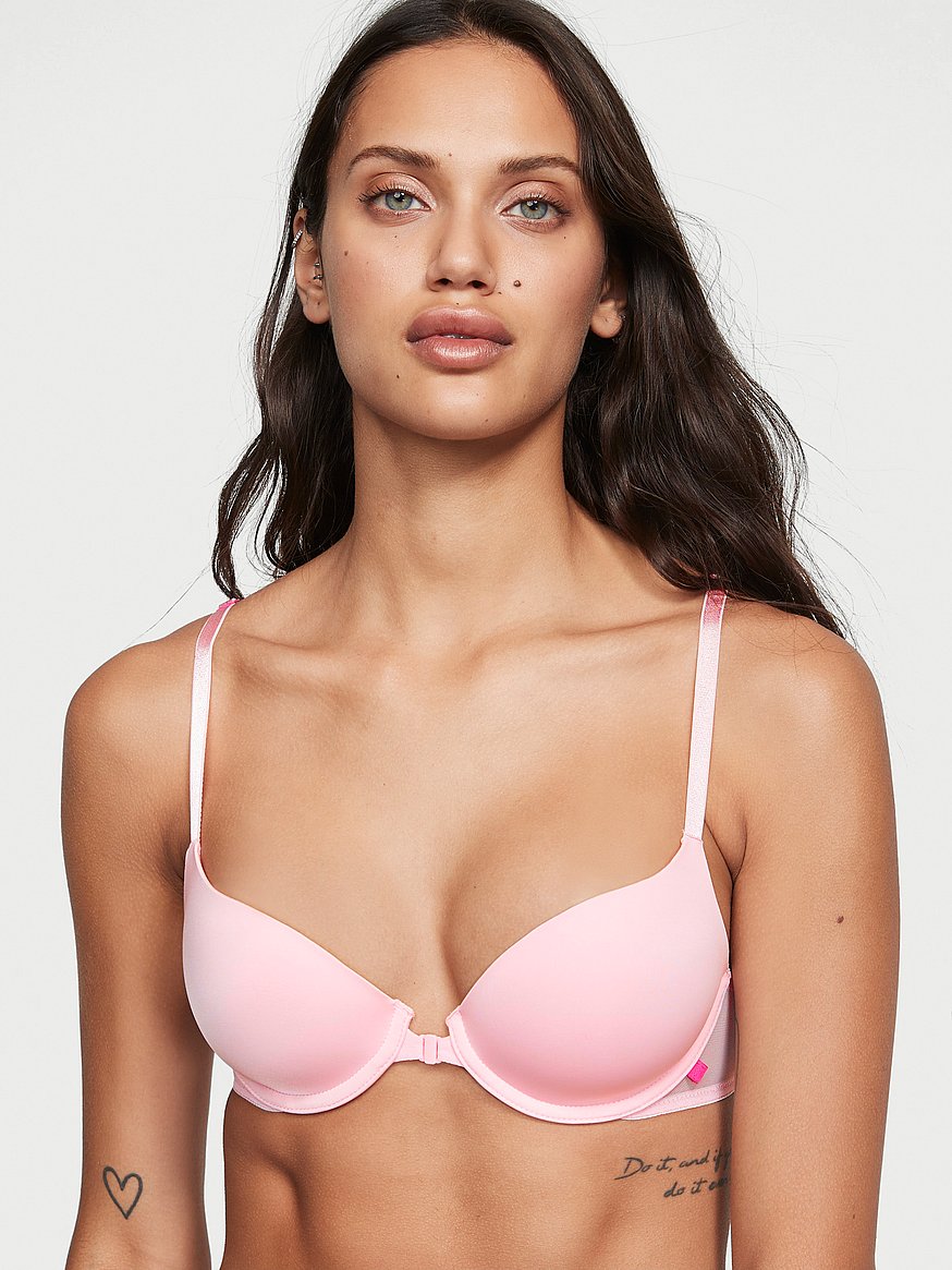 Sexy Tee Lightly Lined Front-Close Lace Demi Bra