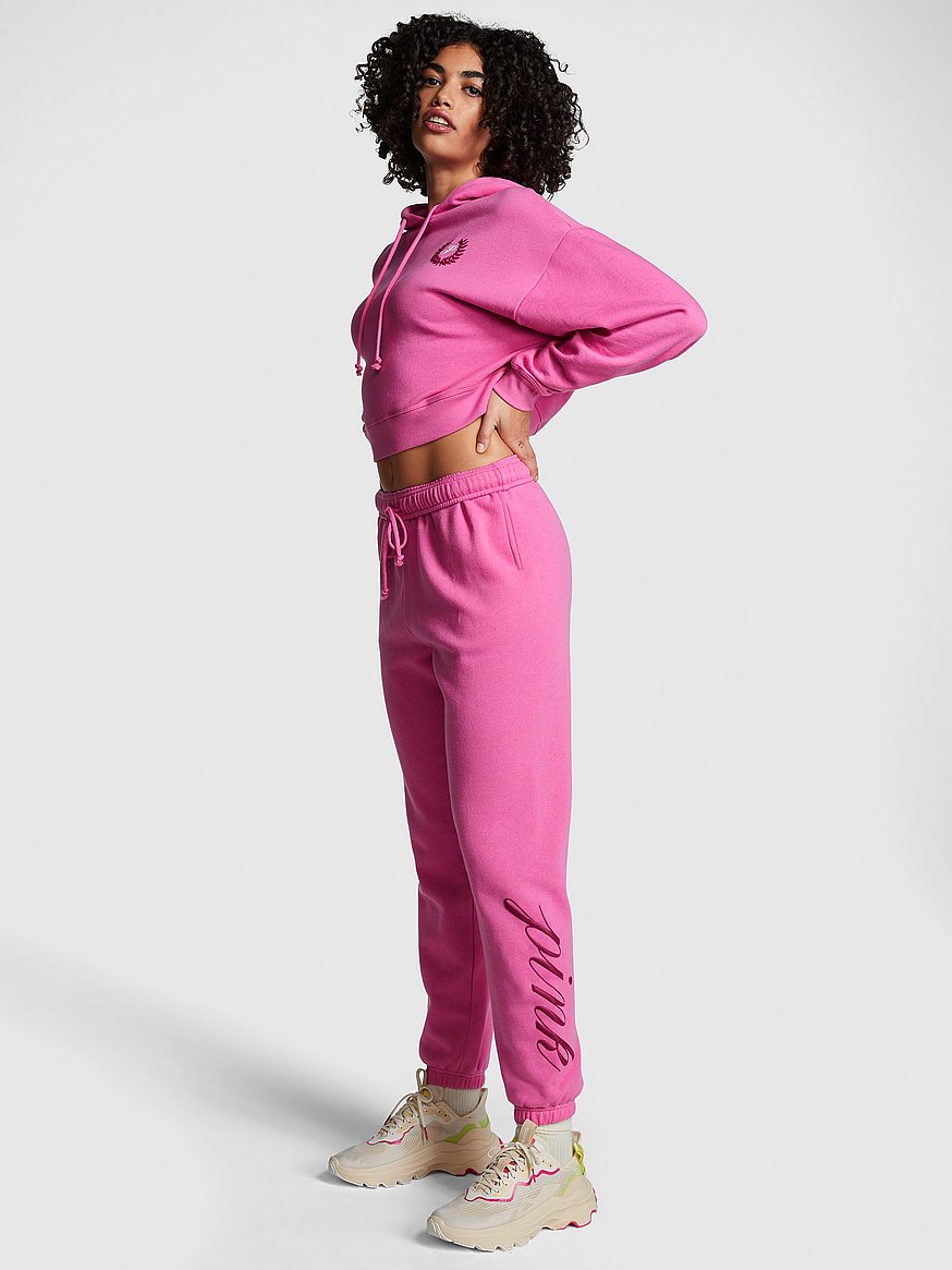 Victoria's Secret Pink L Cozy Fleece Lined Sport High Waist 7/8