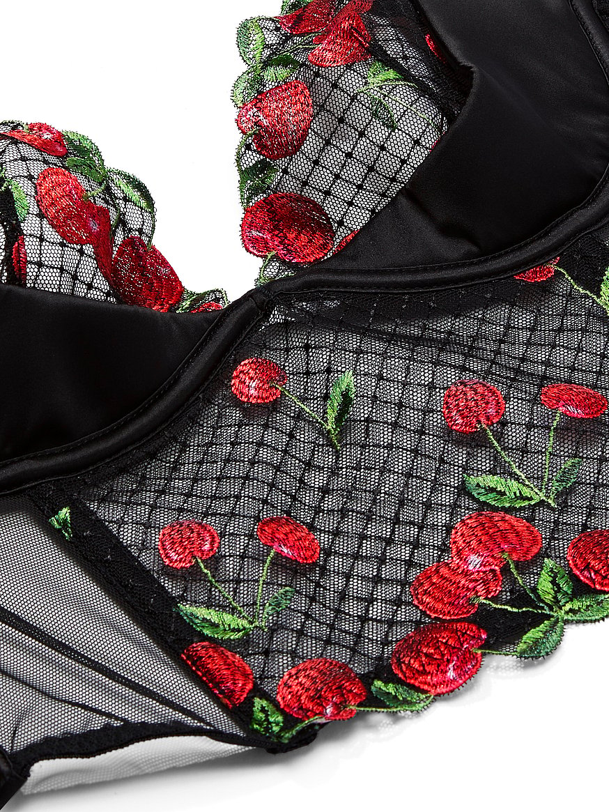 Buy Cherry Embroidery Quarter-Cup Corset Top - Order Bras online 1123845700  - Victoria's Secret US