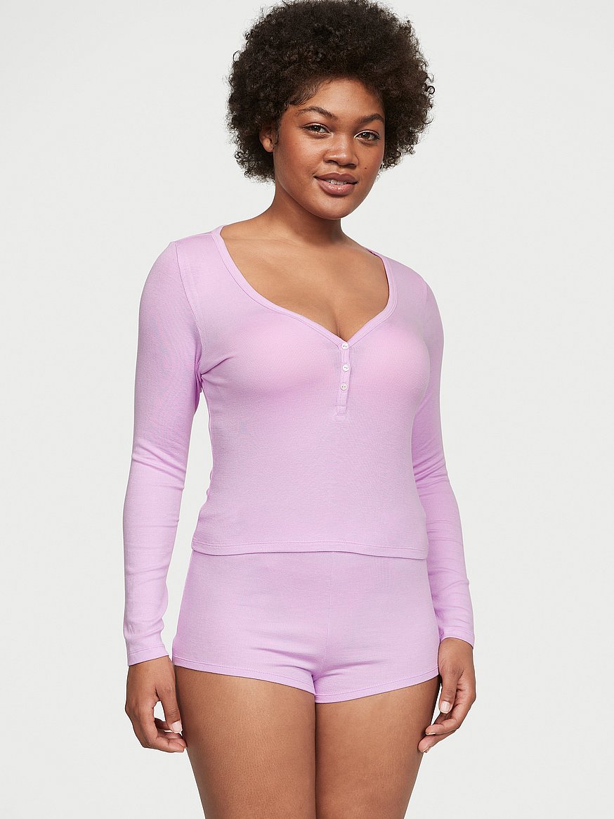 Buy Ribbed Modal Henley Short Set - Order Pajamas Sets online 1120114400 -  Victoria's Secret US
