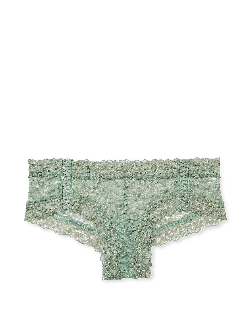 Lace and Mesh Cheeky Panty - Cool mint