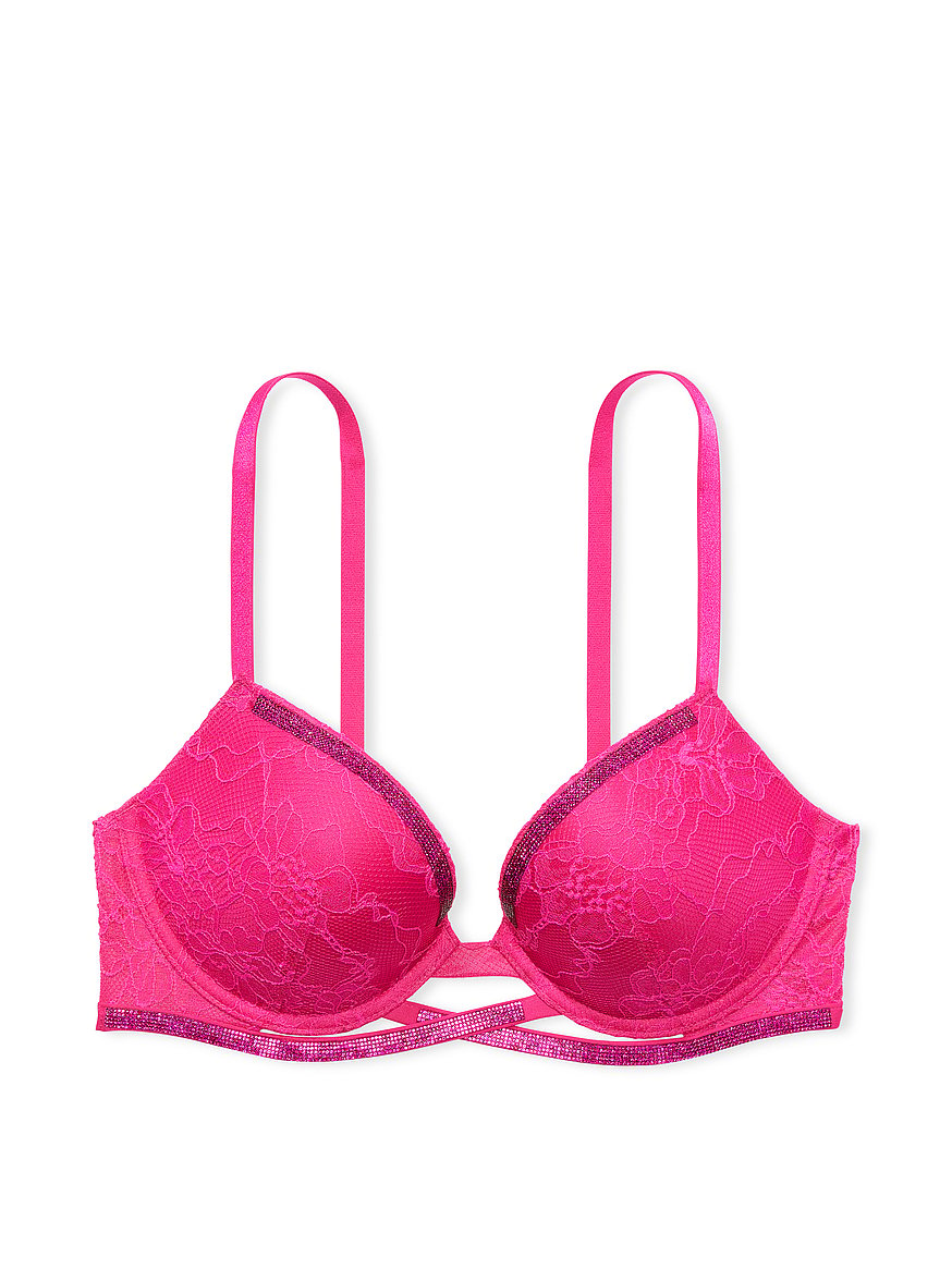 Victorias Secret pink rhinestone bra  Rhinestone bra, Pink rhinestones,  Secret pink