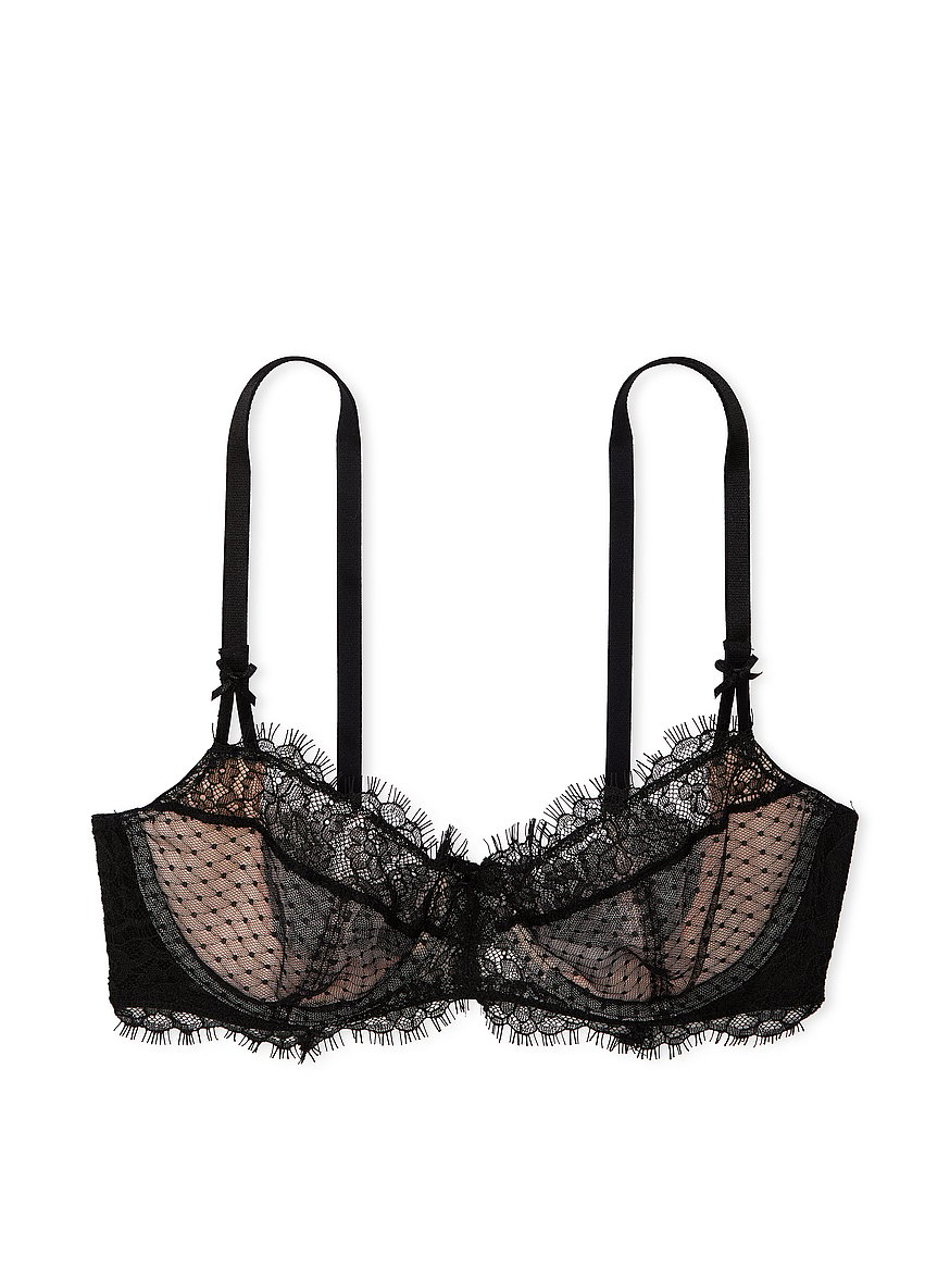 Buy Wicked Lace Unlined Balconette Bra, Black & Purest Pink