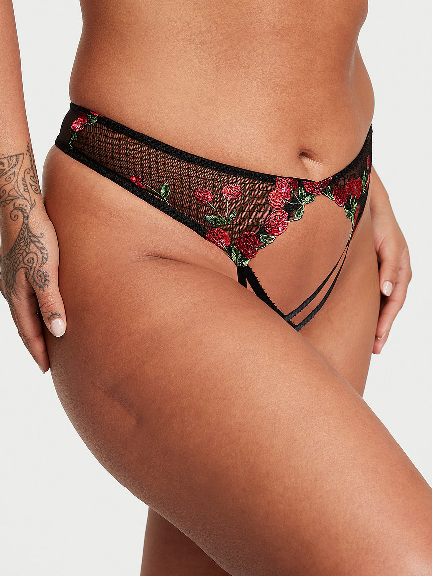 Buy Crotchless Cherry Embroidery Open-Back Panty - Order Brazilian online  1123766400 - Victoria's Secret US