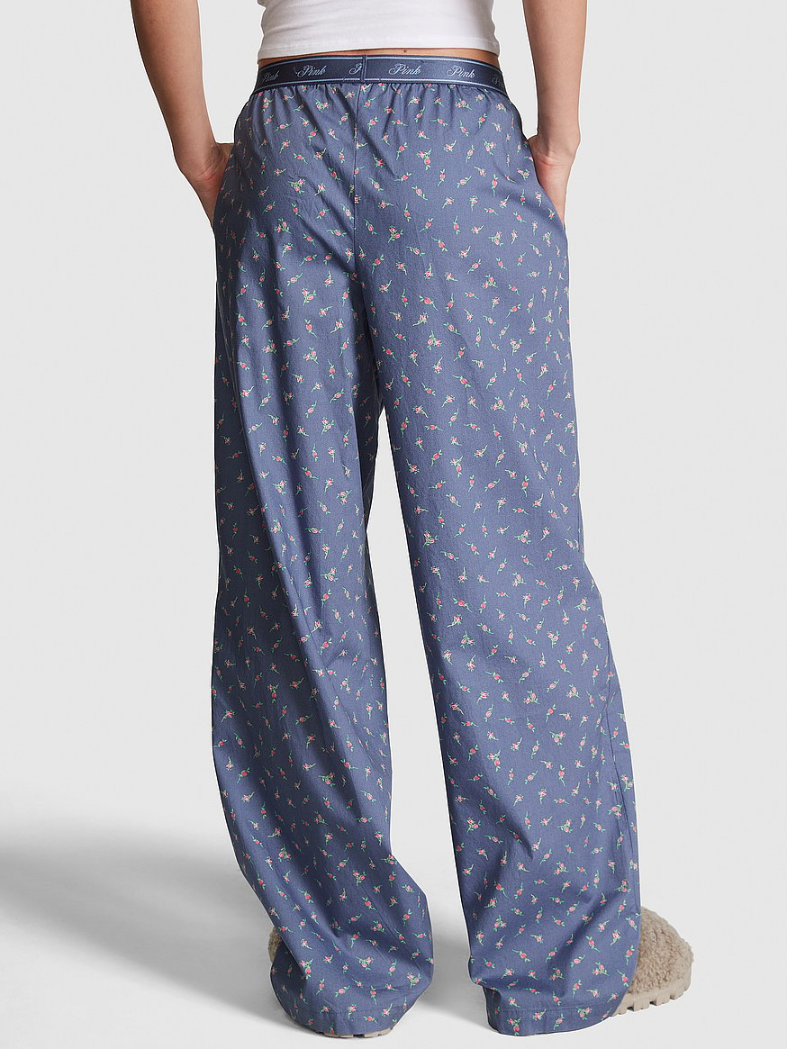 Logo Cotton Poplin Pajama Pants
