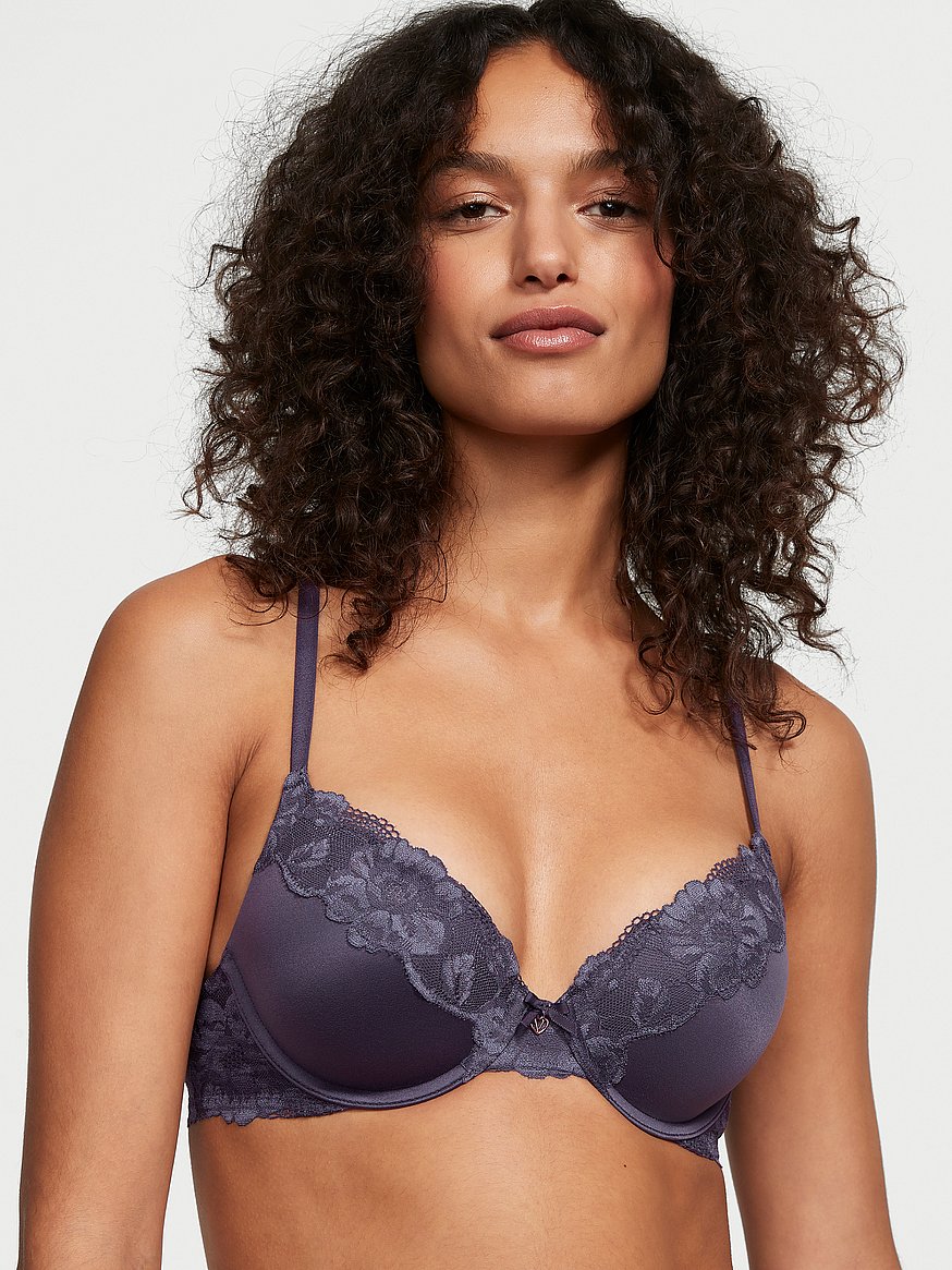  Victorias Secret Perfect Coverage T Shirt Bra, Full Coverage,  Lightly Lined, Adjustable Straps, Bras For Women, Body By Victoria  Collection, Black