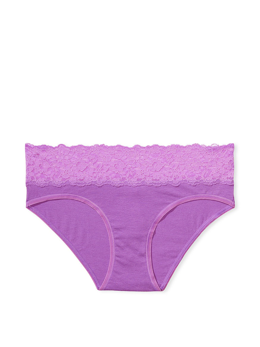 Buy Lace-Waist Cotton Hiphugger Panty - Order Panties online 5000000043 - Victoria's  Secret US