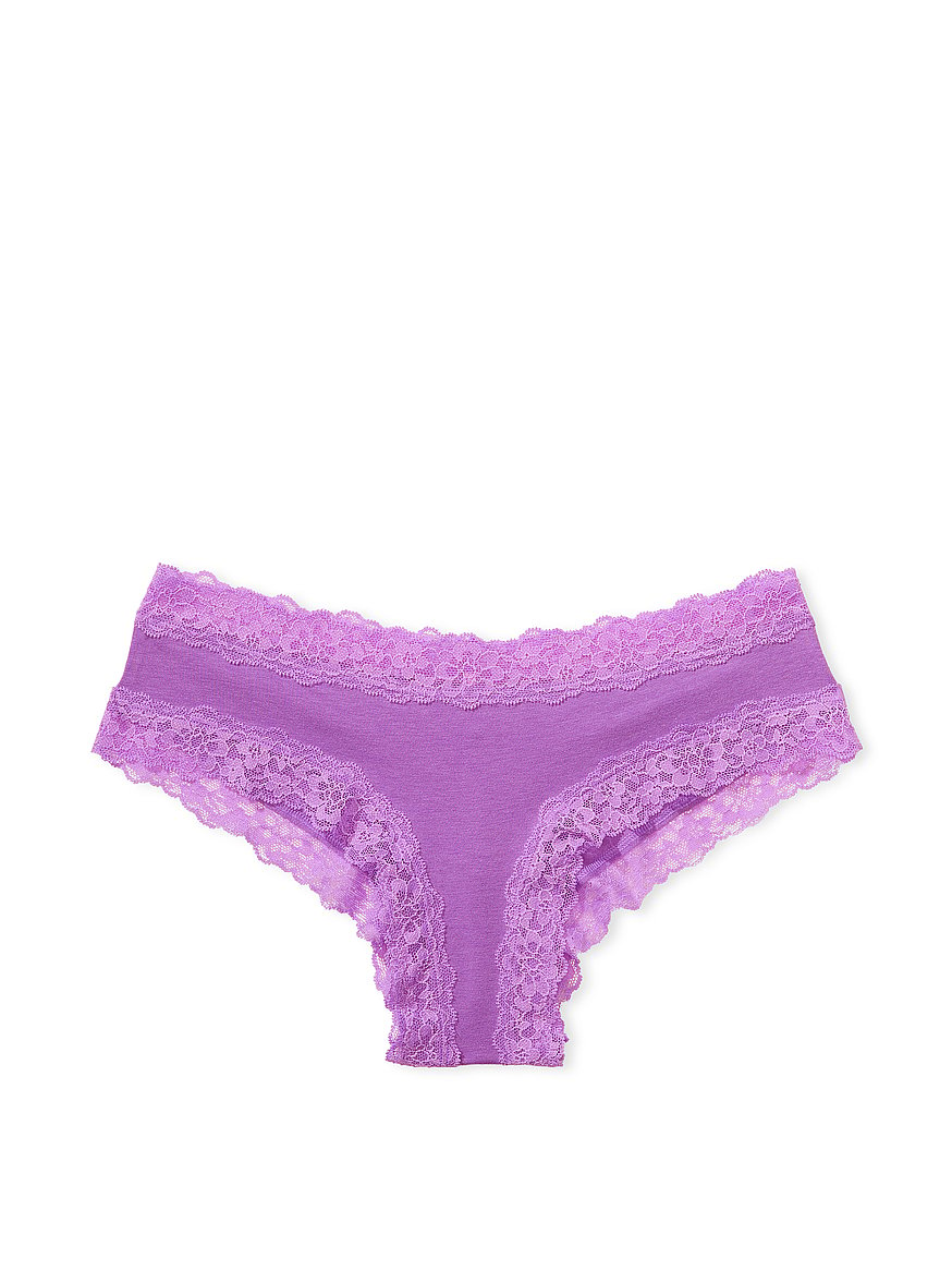 Buy Lace-Waist Cotton Cheeky Panty - Order Panties online