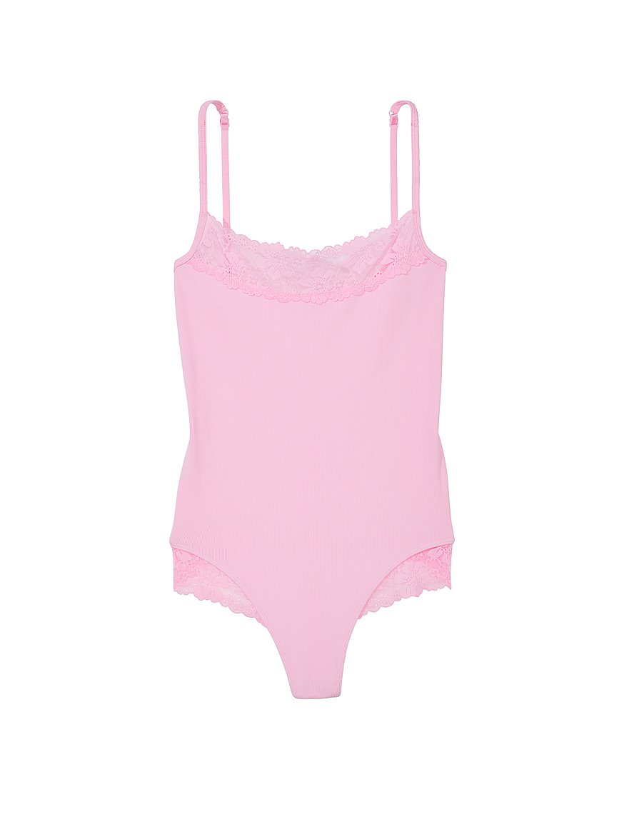 Hot Pink Wide Snatched Rib Racer Bodysuit