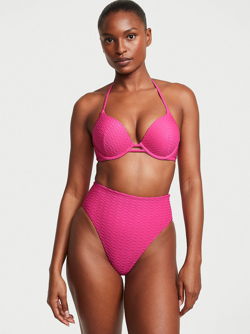 Victoria's Secret Bombshell bikini top.36/C at the store right now for