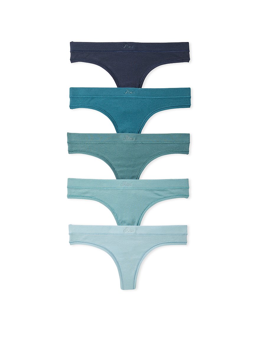 Buy 5-Pack Cotton Tea-Dye Thong Panties - Order Panties online