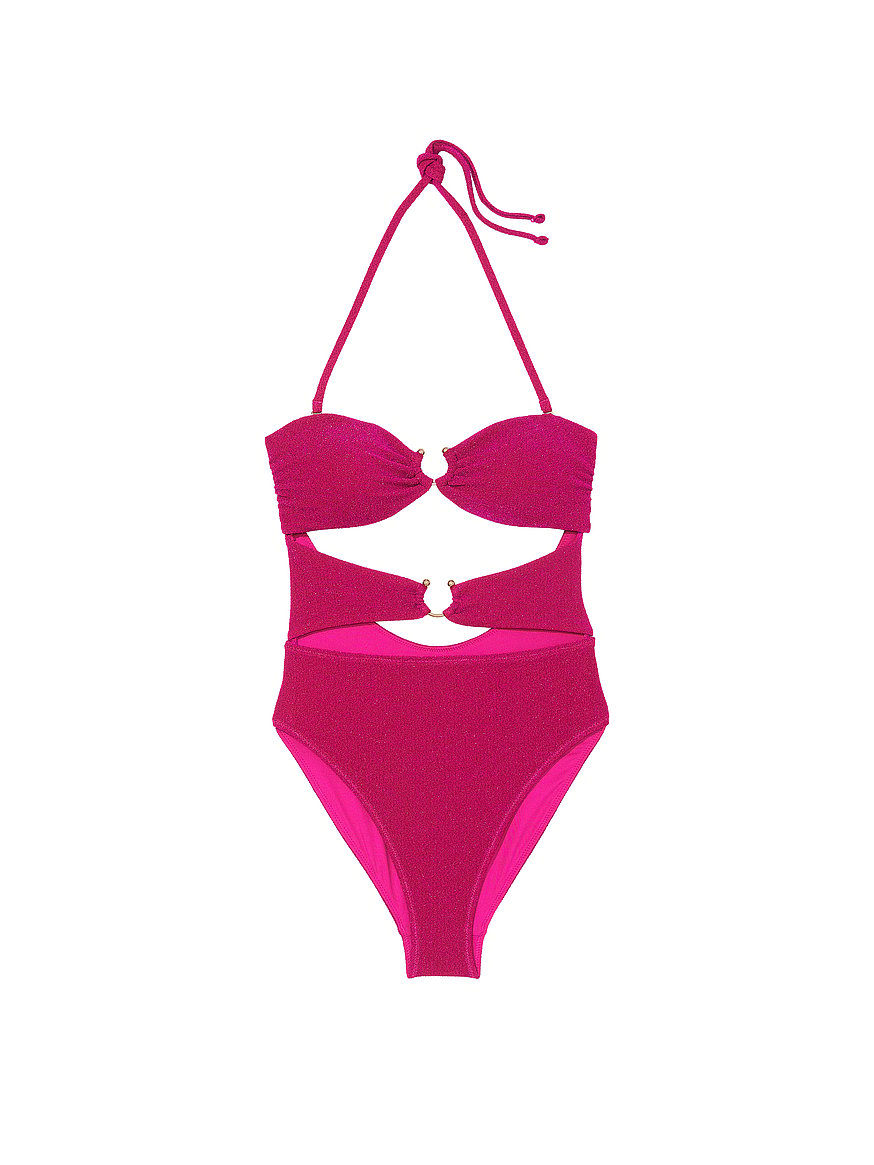 Buy Shimmer Cut-Out Bandeau One-Piece Swimsuit - Order One-Piece online  1123611800 - Victoria's Secret US