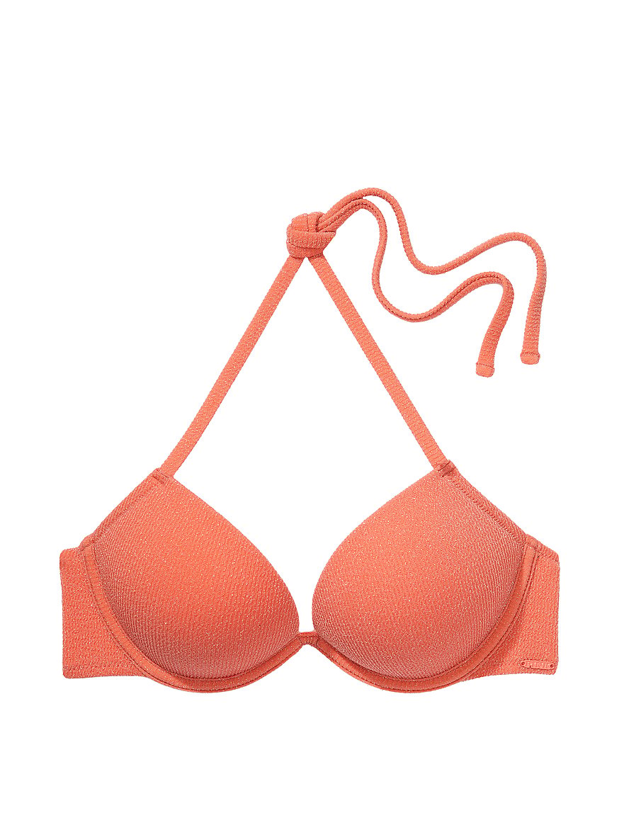 coral push up bikini
