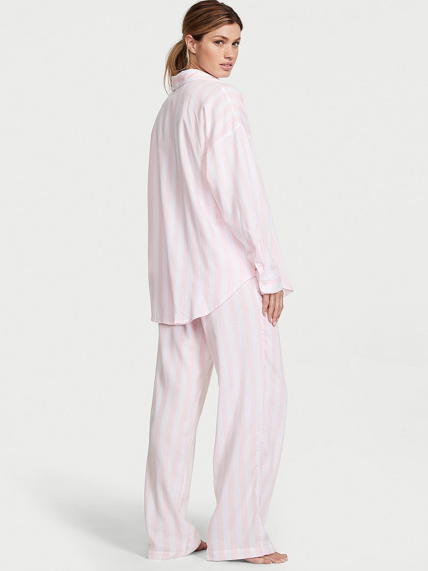 Victorias Secret DREAMER ICONIC STRIPE FLANNEL Pajama Set Pajamas NWT M