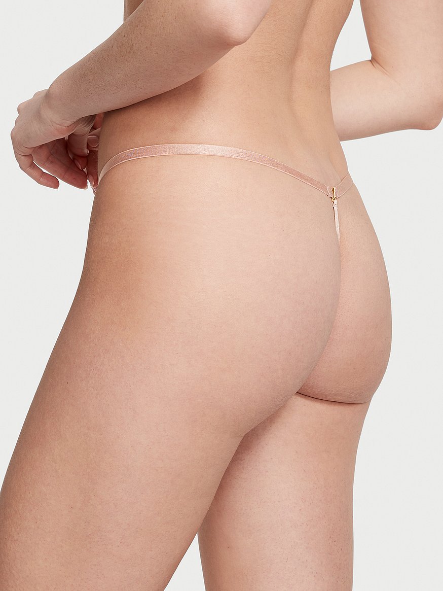 Calvin Klein Womens Sexy Underwear Thong Panty Ivory XS