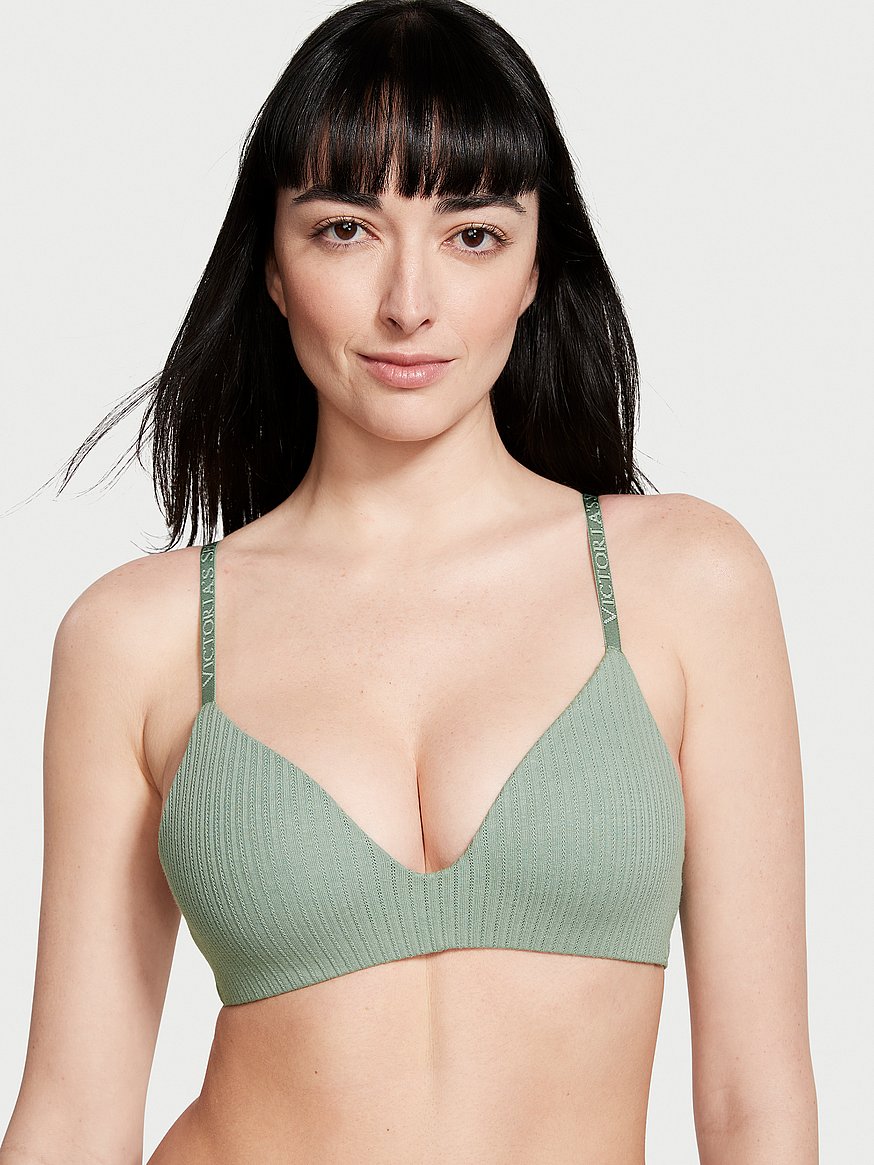Victoria's Secret Lightly Lined Wireless Bra Size 34C Green with