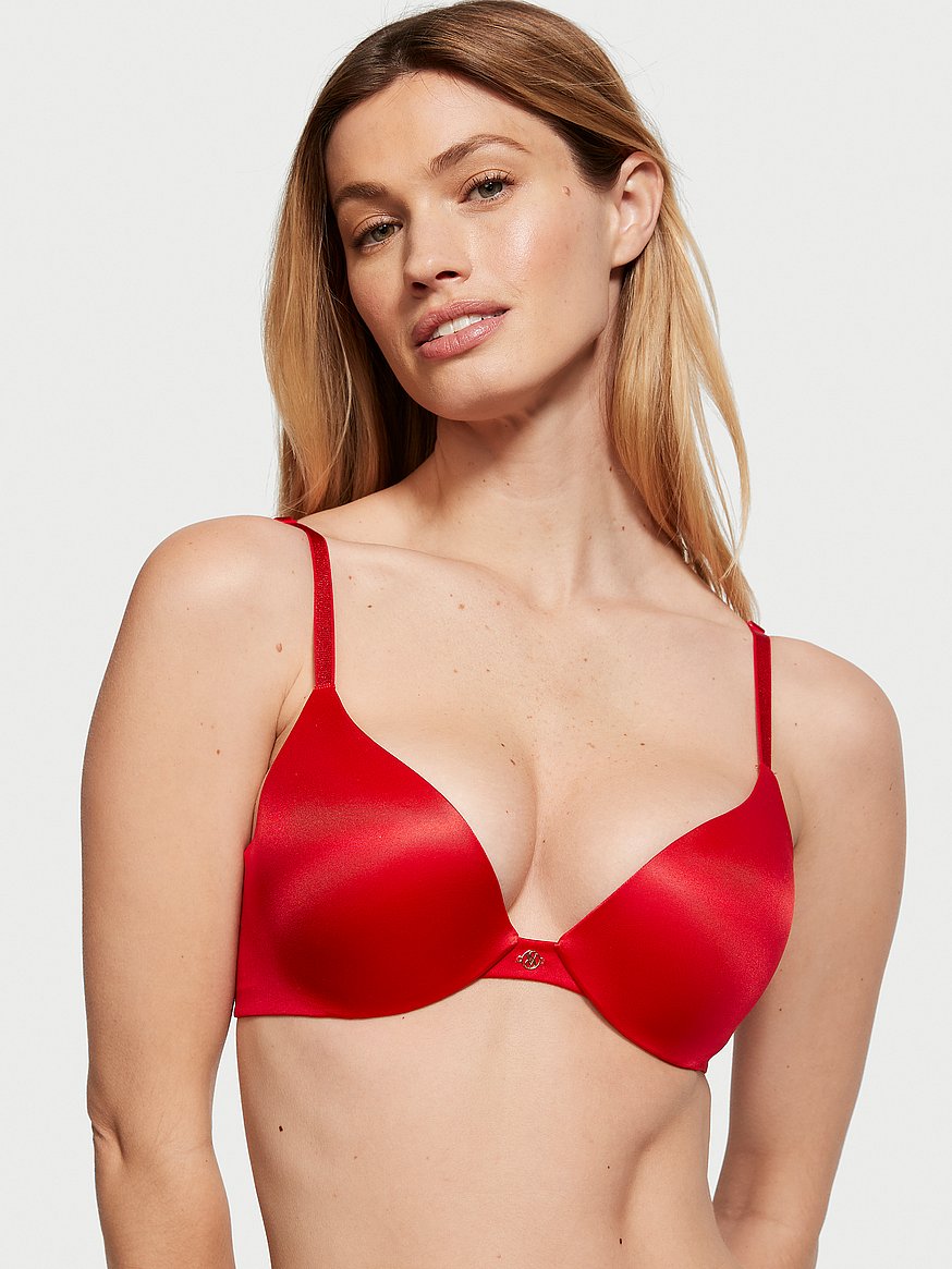 Victoria's Secret bra underwire padded push up red 36D adjustable straps