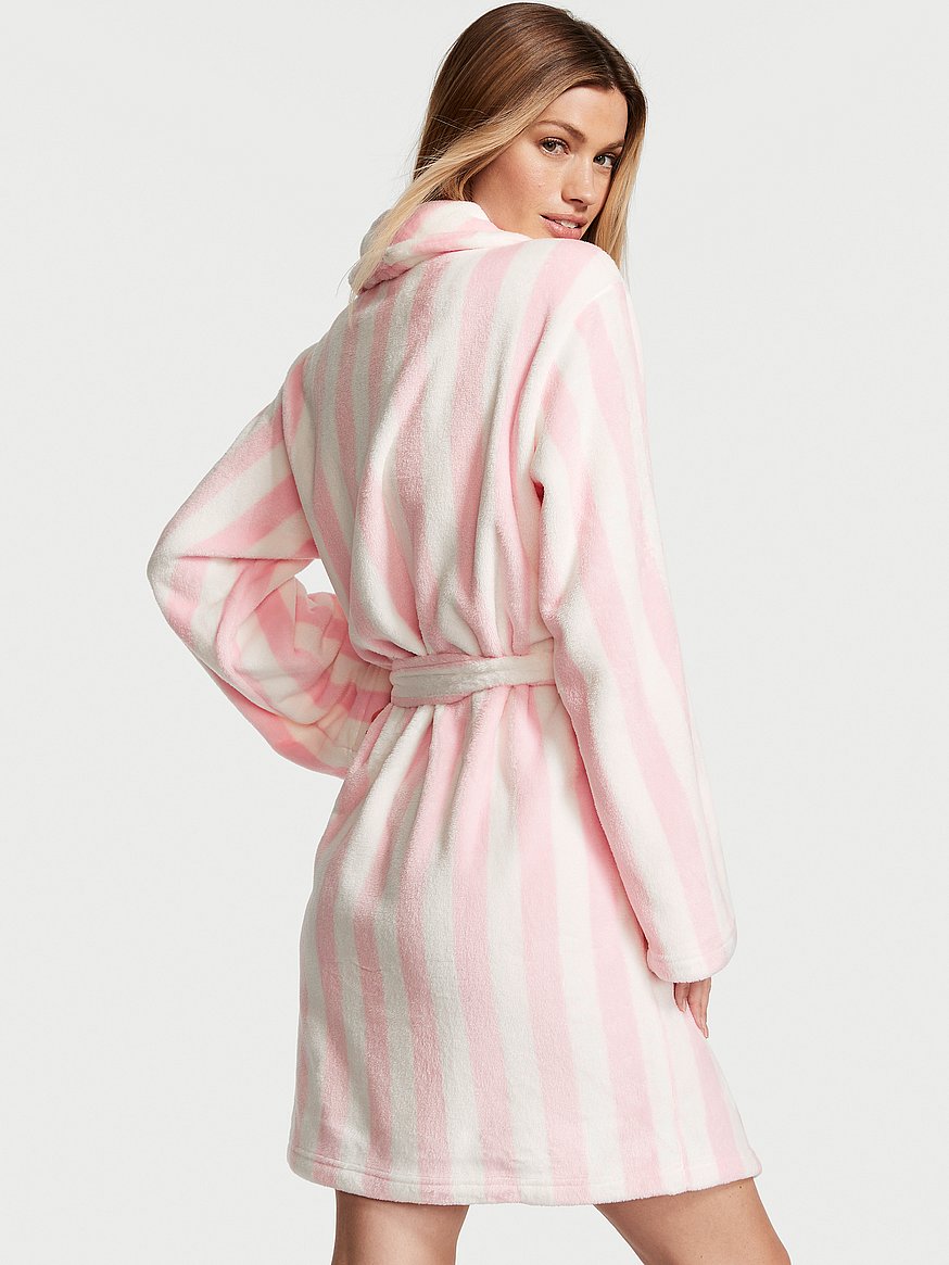 VICTORIA'S SECRET Robe Long/ Short Cozy Logo EMBOSSED PLUSH  Green,Black,Pink NWT | eBay