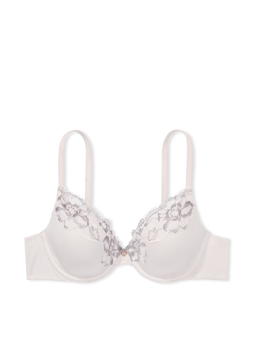 Lightly Lined Full-Coverage Lace-Trim Bra