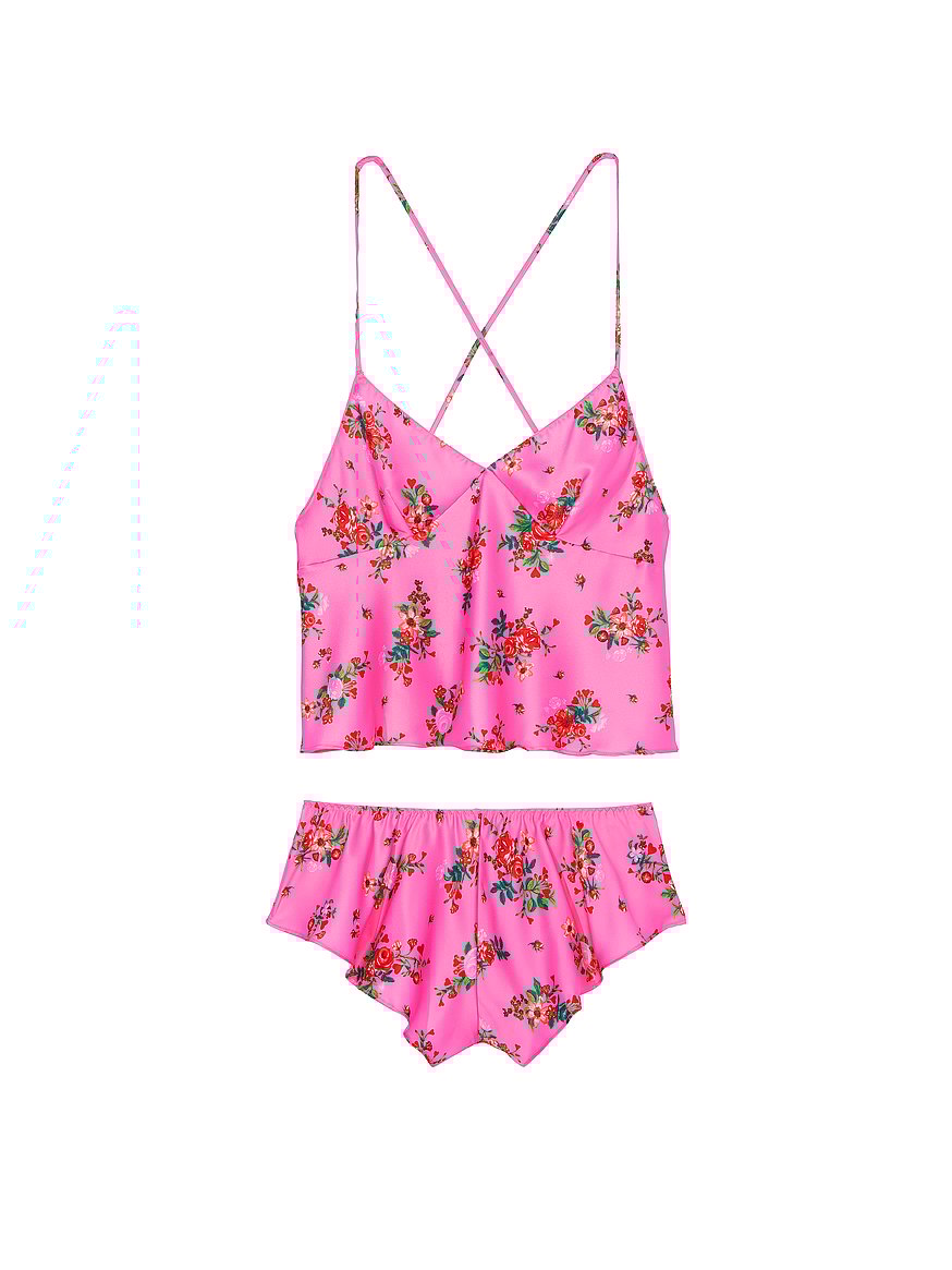 Satin Open-Back Cami & Shorts Set