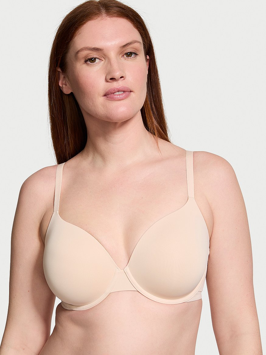 Victorias Secret Perfect Coverage T Shirt Bra, Full Coverage, Lightly  Lined, Adjustable Straps, Bras For Women, Body By Victoria Collection, Beige