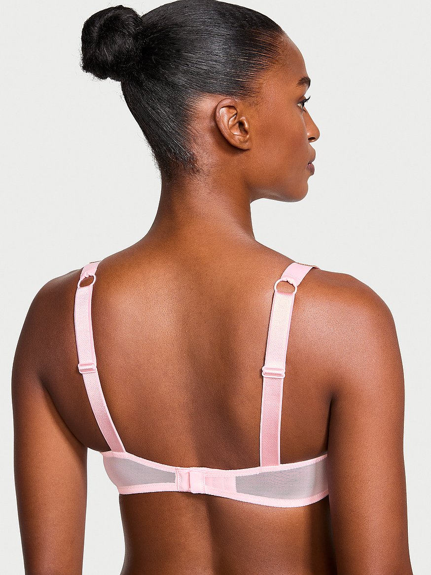 Shine Strap Unlined Low-Cut Lace Demi Bra