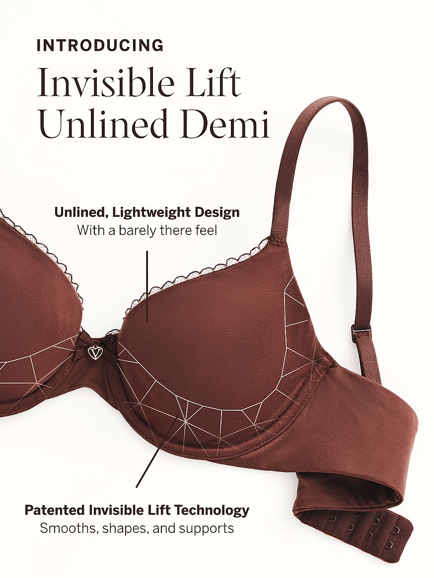 Invisible Lift Unlined Lace Demi Bra