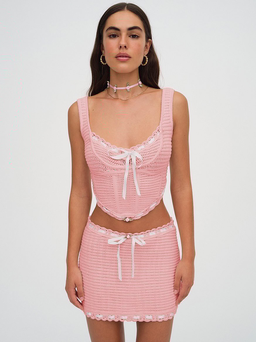Buy Olina Crochet Top, Pink - Order Tops online - Victoria's Secret US