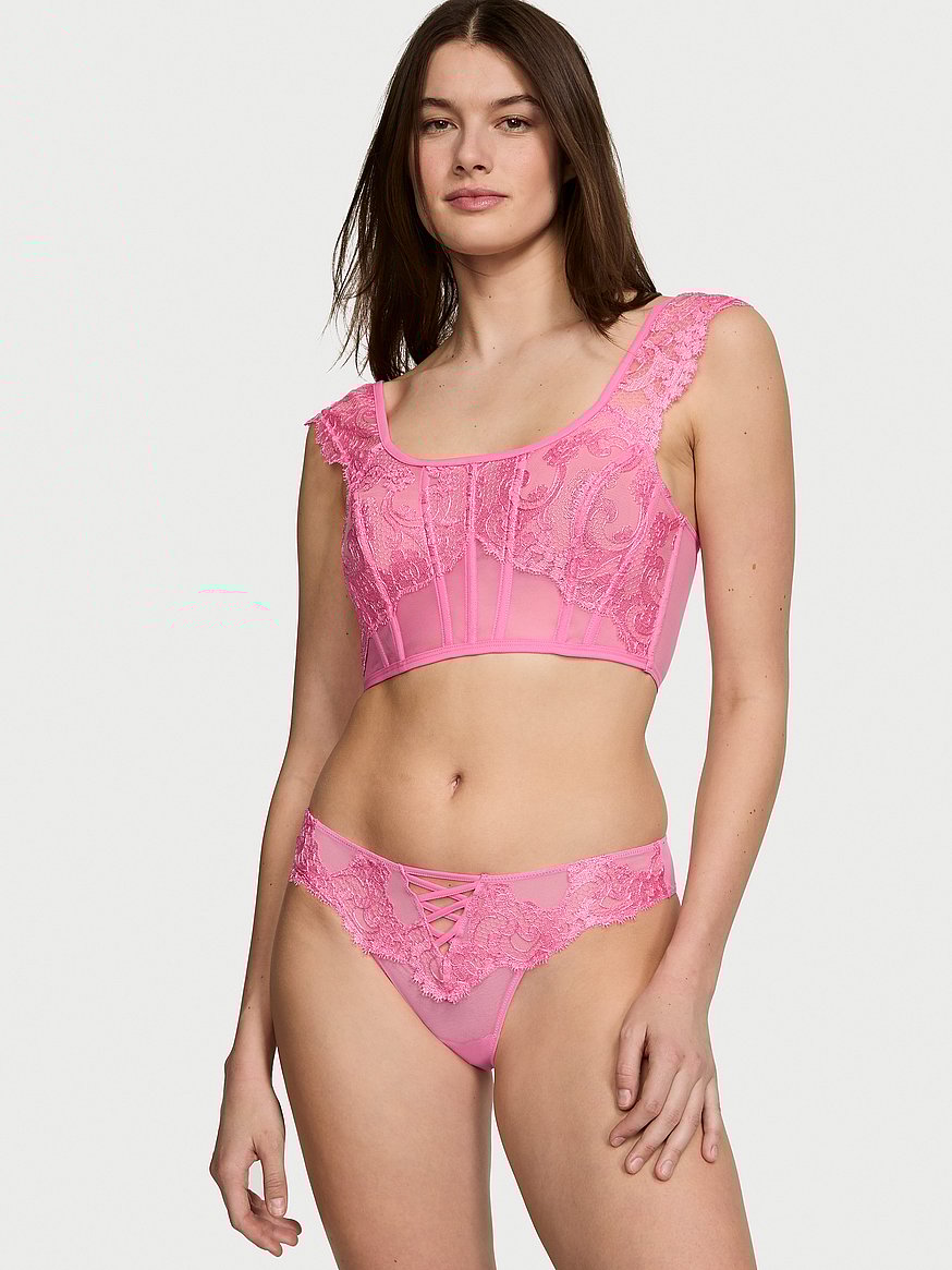 Buy Boho Floral Embroidery Cap-Sleeve Corset Top, Tickled Pink