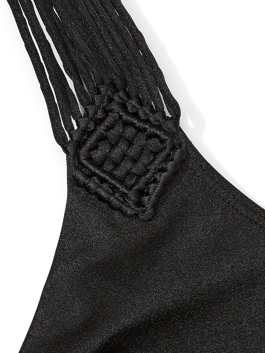 black fringe bralette