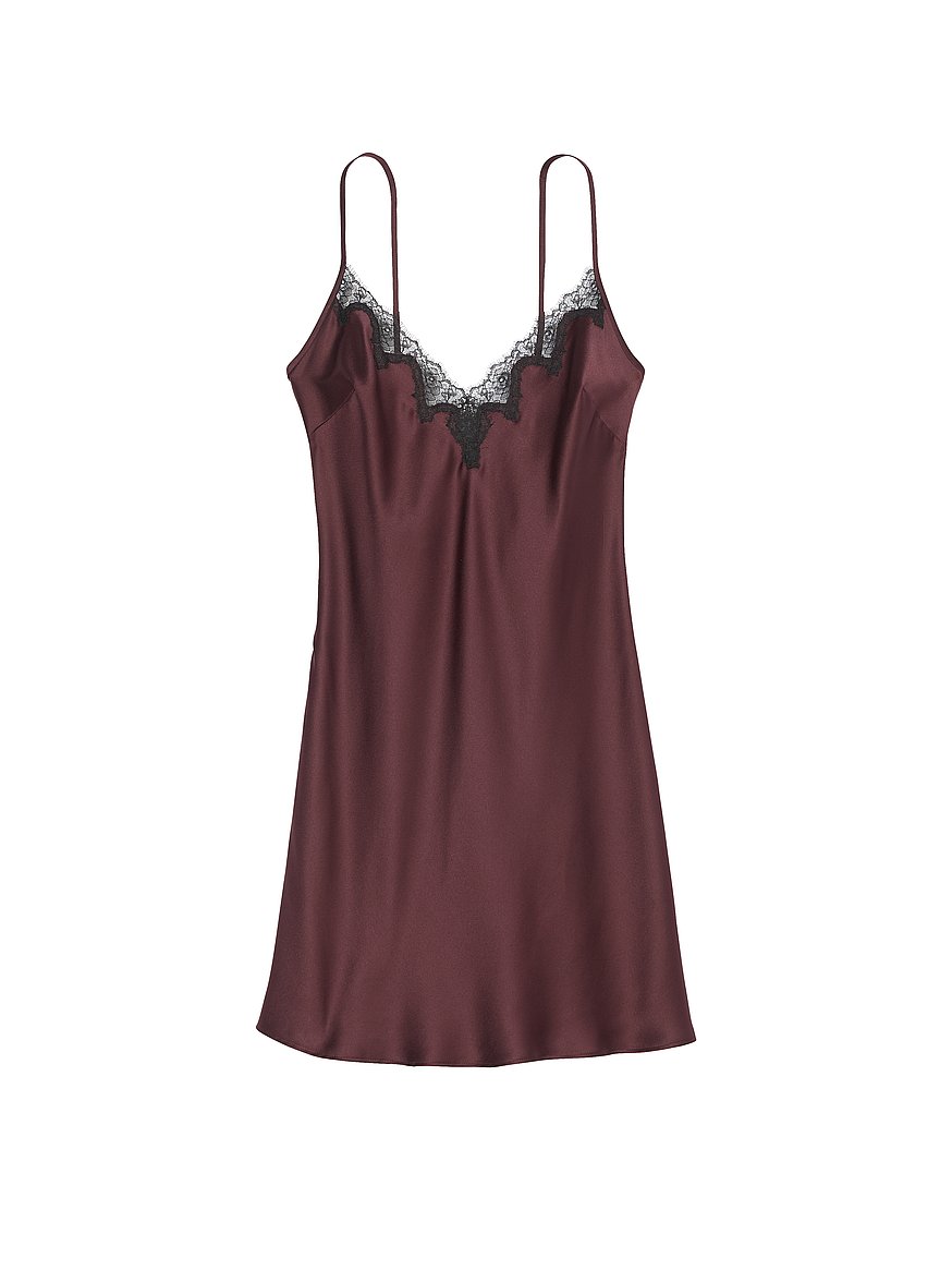 Satin & Rose Lace Mini Slip