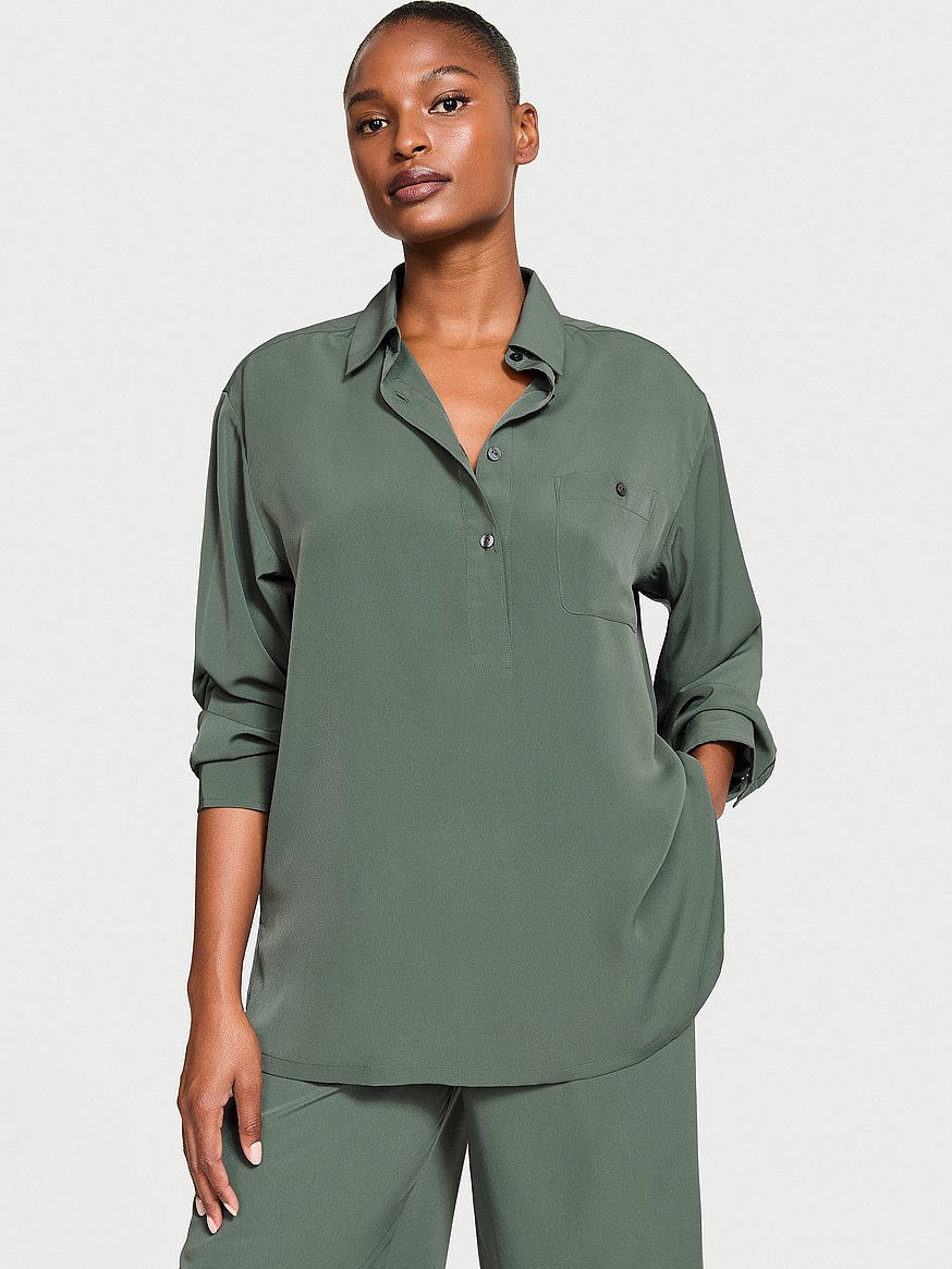 Henley Pajama Shirt Pajama Tops Long Sleeve Hanes Premium