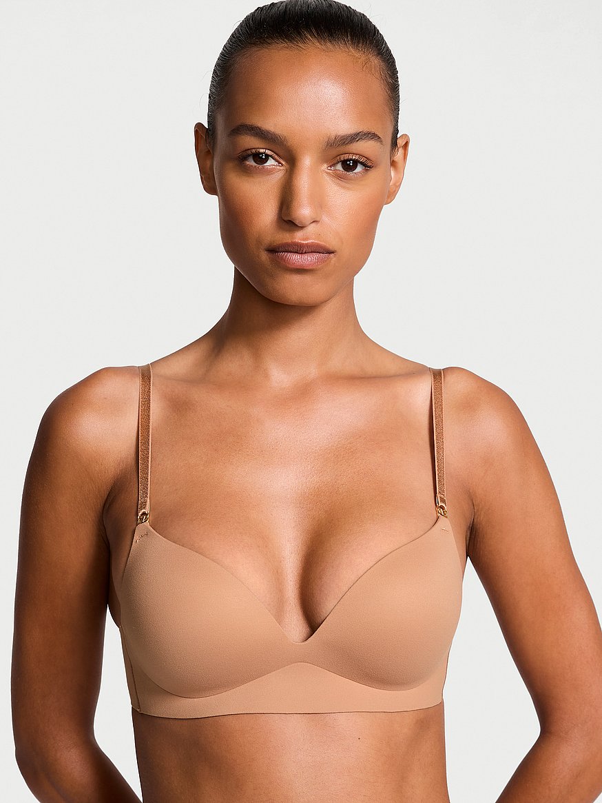 Buy Smooth Wireless Push-Up Plunge Bra, Beige Order Bras online