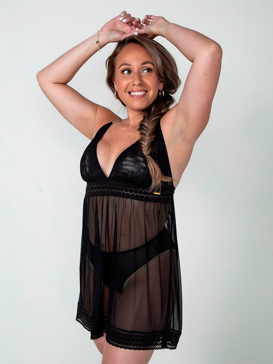 Buy Narmda Mesh Mastectomy Nighty, Black - Order Slips online - Victoria's  Secret US