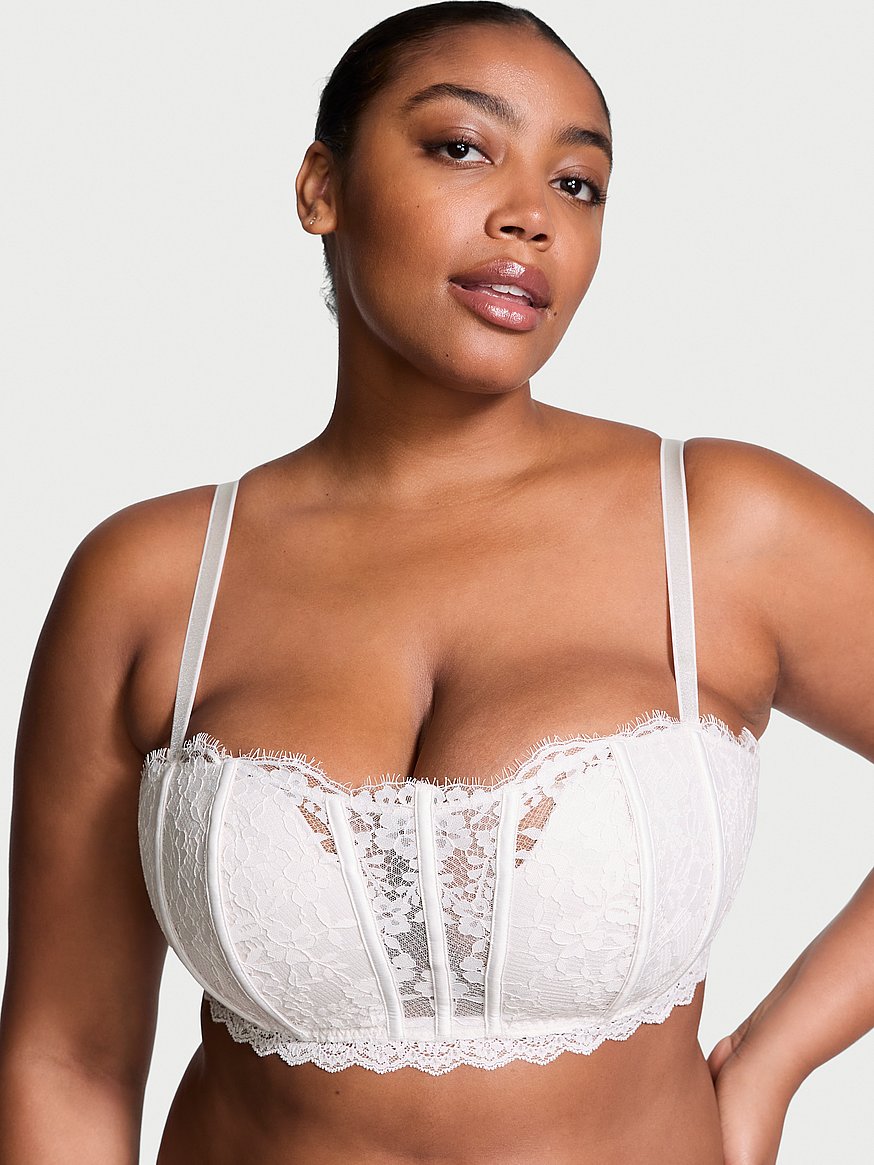 white lace bandeau bralette