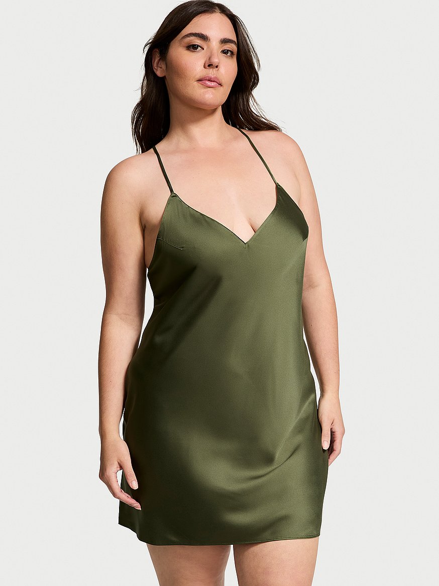 green emerald velvet dress Vintage 90s Victoria's Secret Gold Label Evergreen Silk Slip Dress