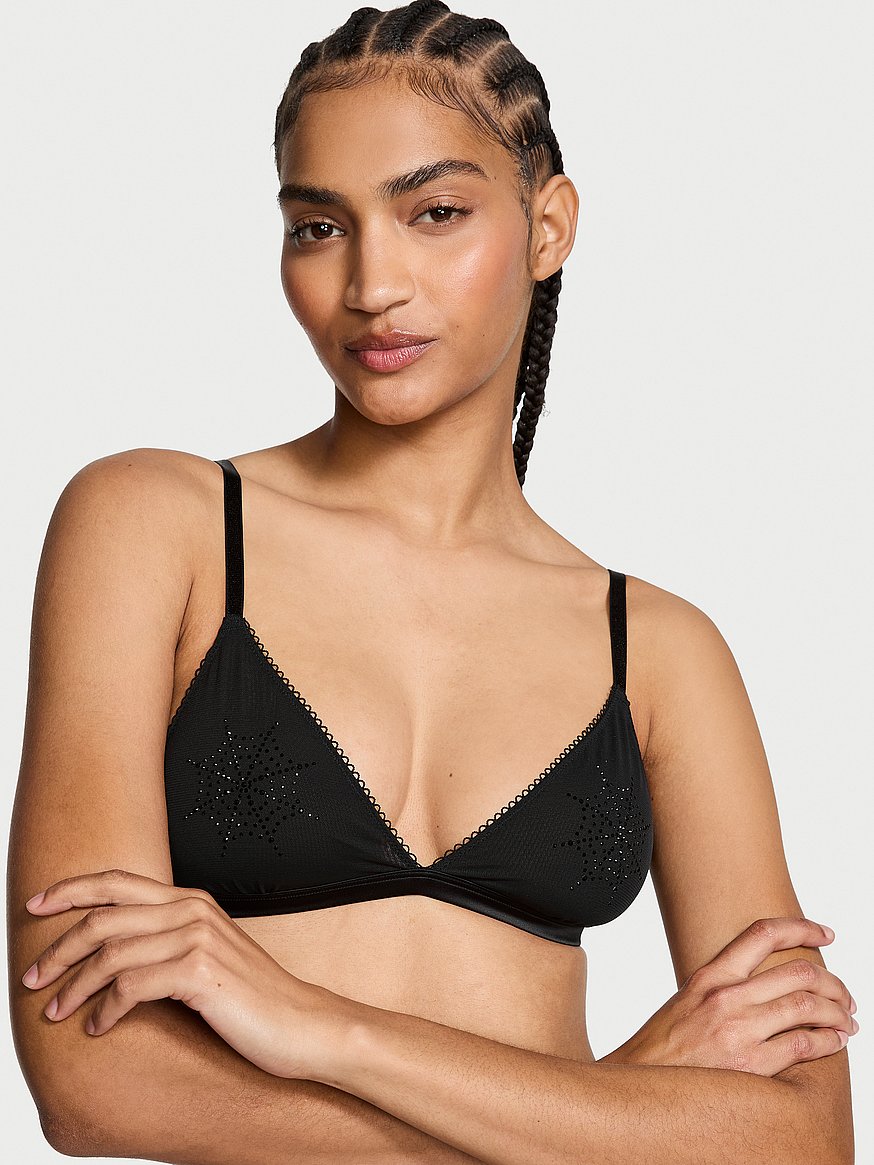 mesh black bralette