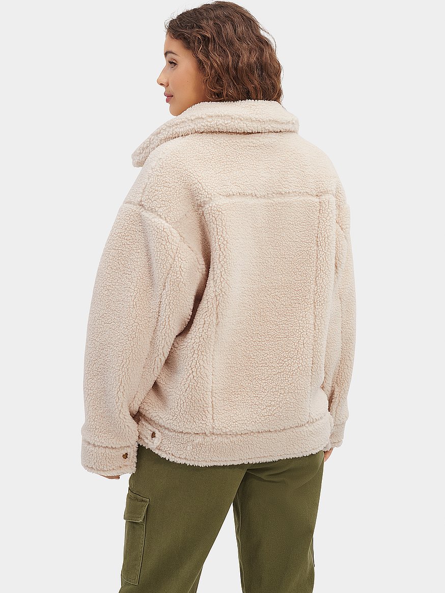 Buy Frankie Short Trucker Jacket, Cream Order Jackets