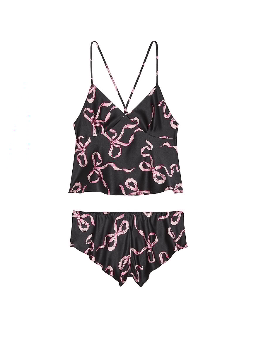 Satin Open-Back Cami & Shorts Set